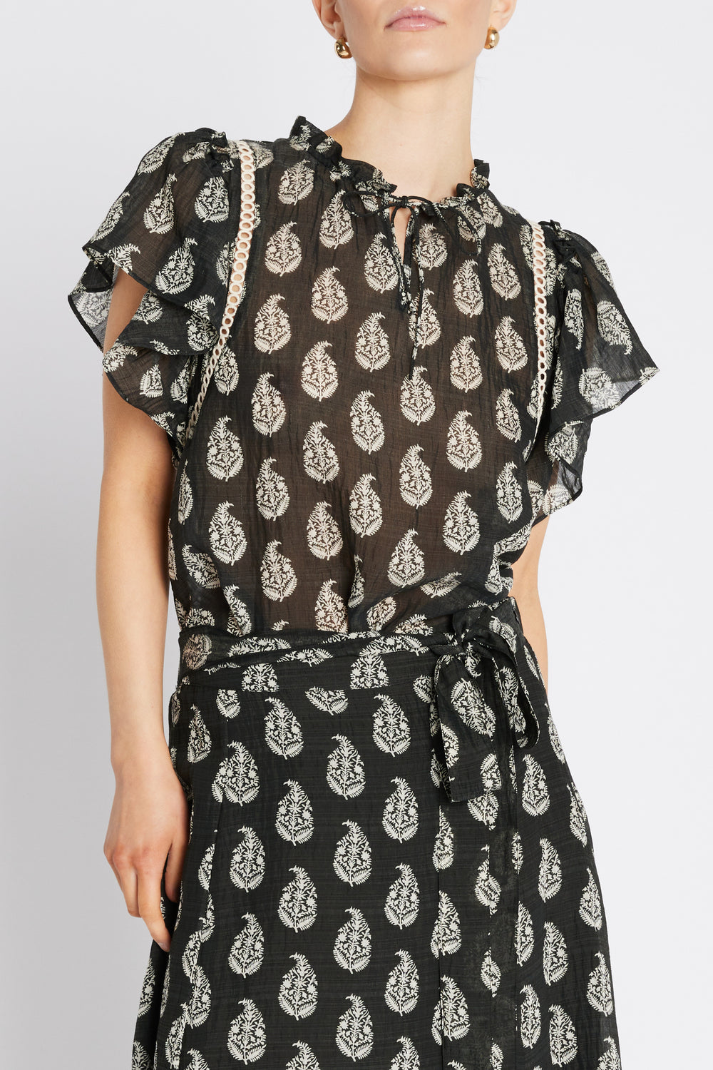 Bruuns Bazaar Women DuscleBBSabina top Blouse Black/Cream