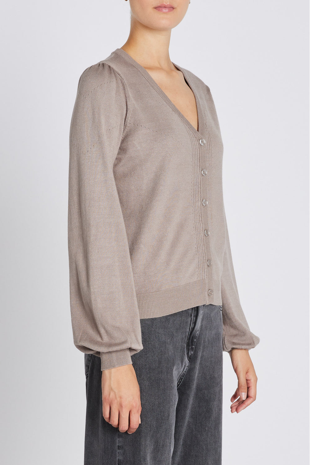 Bruuns Bazaar Women AnemoneBBCarlinas cardigan Knit Fungi melange