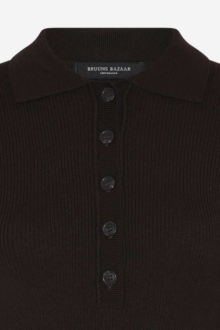 Bruuns Bazaar Women AnemoneBBValea knit polo Knit Chocolate brown