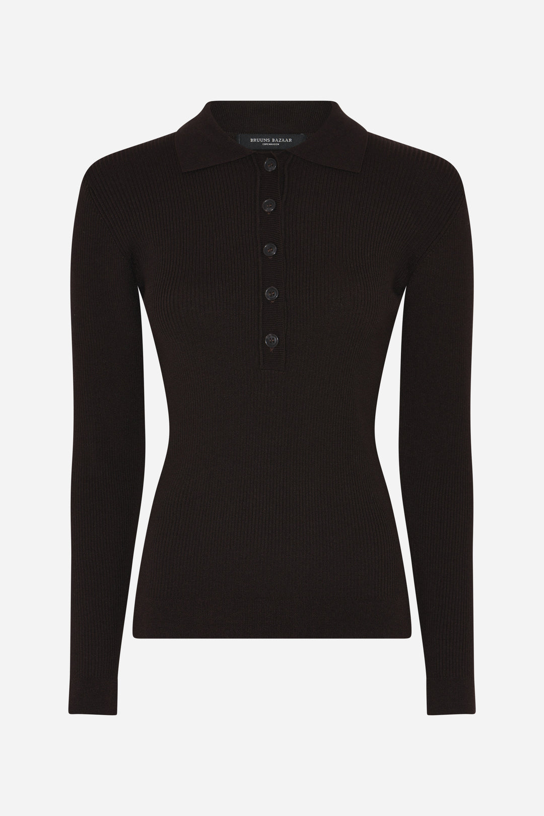 Bruuns Bazaar Women AnemoneBBValea knit polo Knit Chocolate brown
