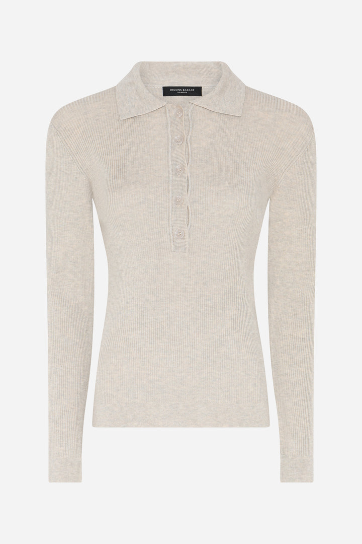 Bruuns Bazaar Women AnemoneBBValea knit polo Knit Sand Melange