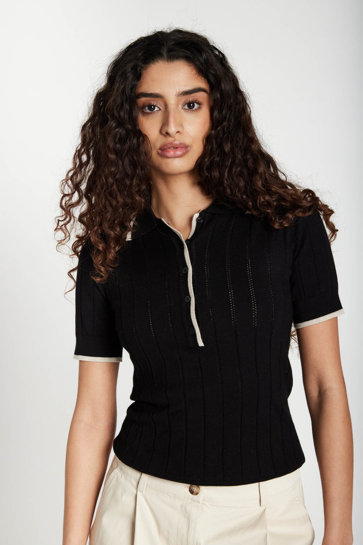 Bruuns Bazaar Women AnemoneBBValnenzia knit polo Knit Black