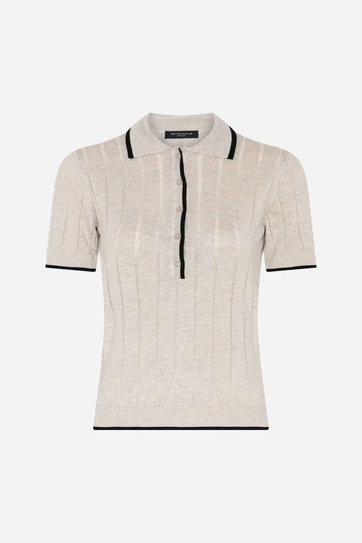 Bruuns Bazaar Women AnemoneBBValnenzia knit polo Knit Sand Melange