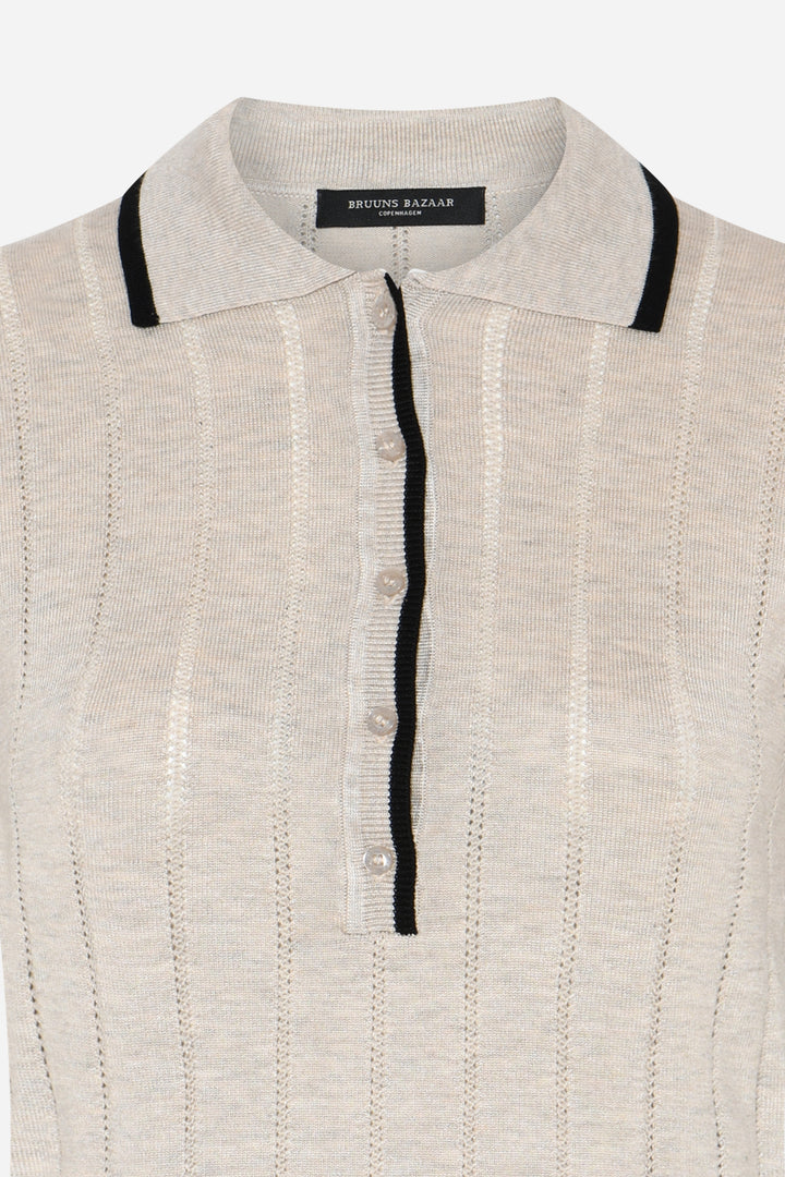 Bruuns Bazaar Women AnemoneBBValnenzia knit polo Knit Sand Melange