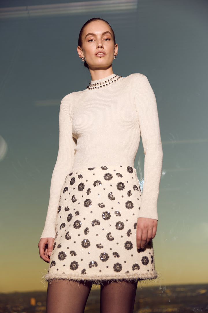 Bruuns Bazaar Women AnemonesBBBatille blouse Knit Snow white w white lurex