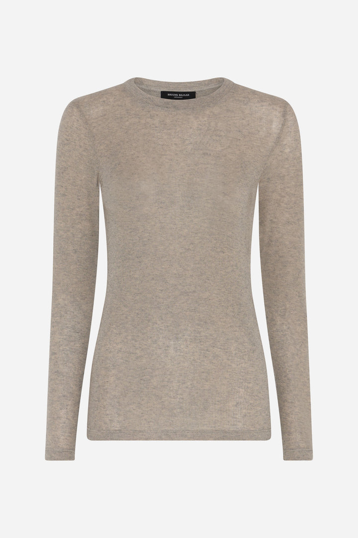 Bruuns Bazaar Women AngelaBB LS T-shirt T-shirts Roasted Grey