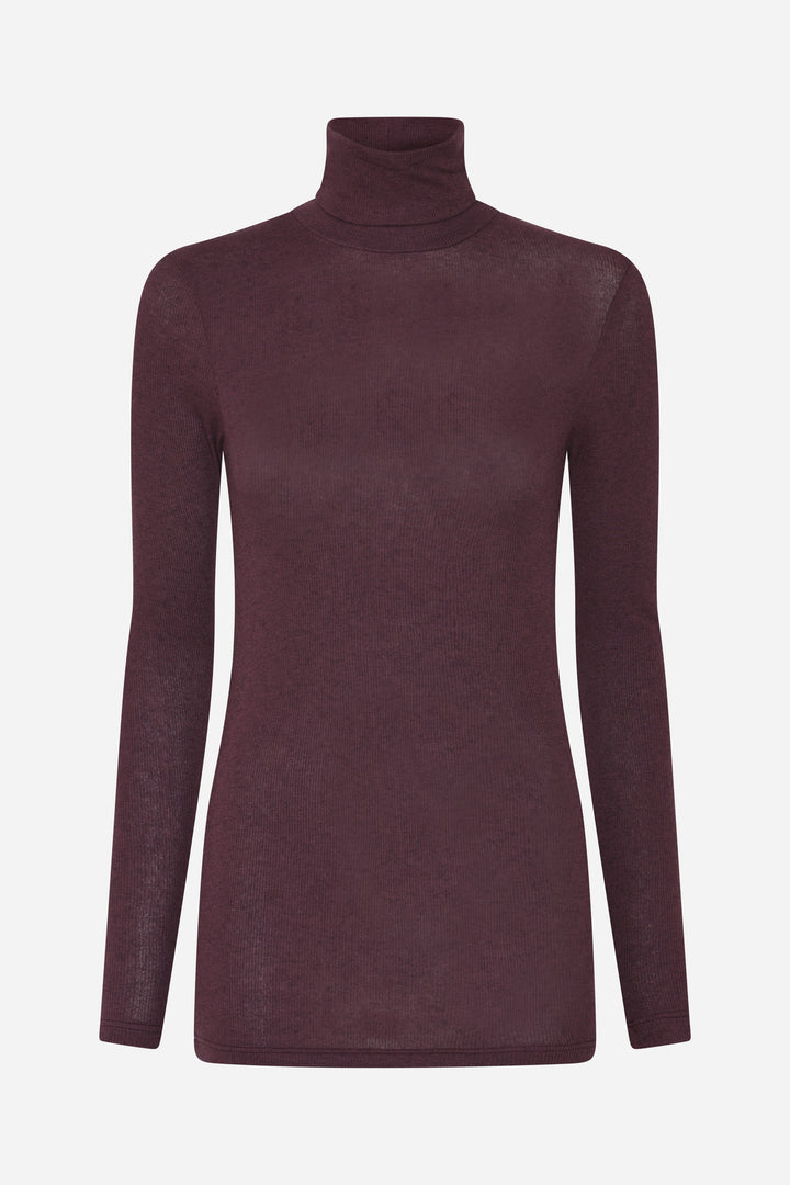 Bruuns Bazaar Women AngelaBB Roll neck T-shirts Bordeaux