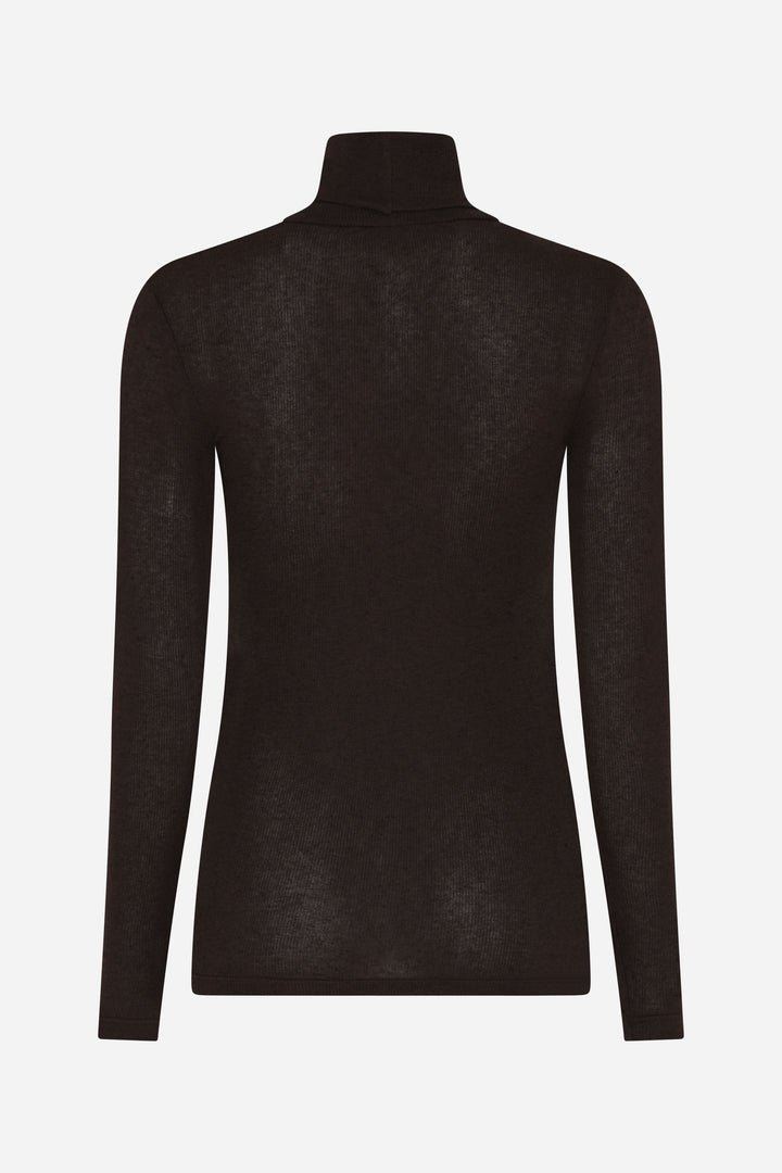 Bruuns Bazaar Women AngelaBB Roll neck T-shirts Dark Brown