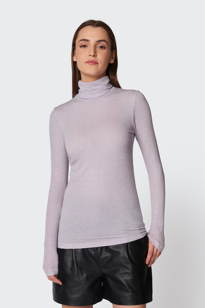 Bruuns Bazaar Women AngelaBB Roll neck T-shirts Purple Heather