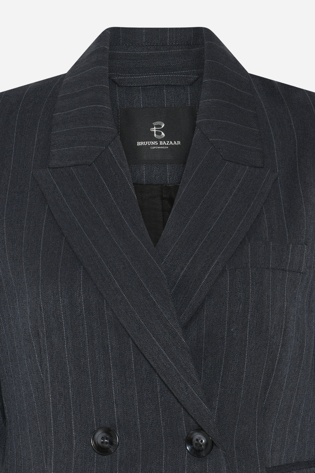 Bruuns Bazaar Women ApricotBBLinda blazer Blazer Herringbone blue pin stripe