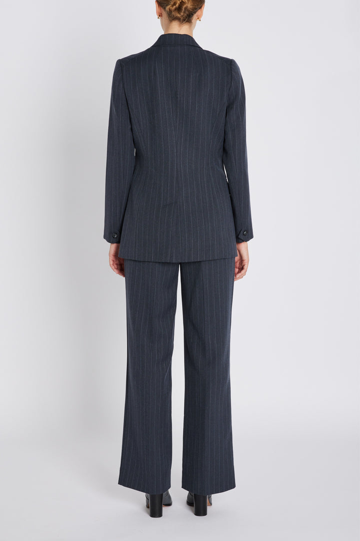 Bruuns Bazaar Women ApricotBBLinda blazer Blazer Herringbone blue pin stripe