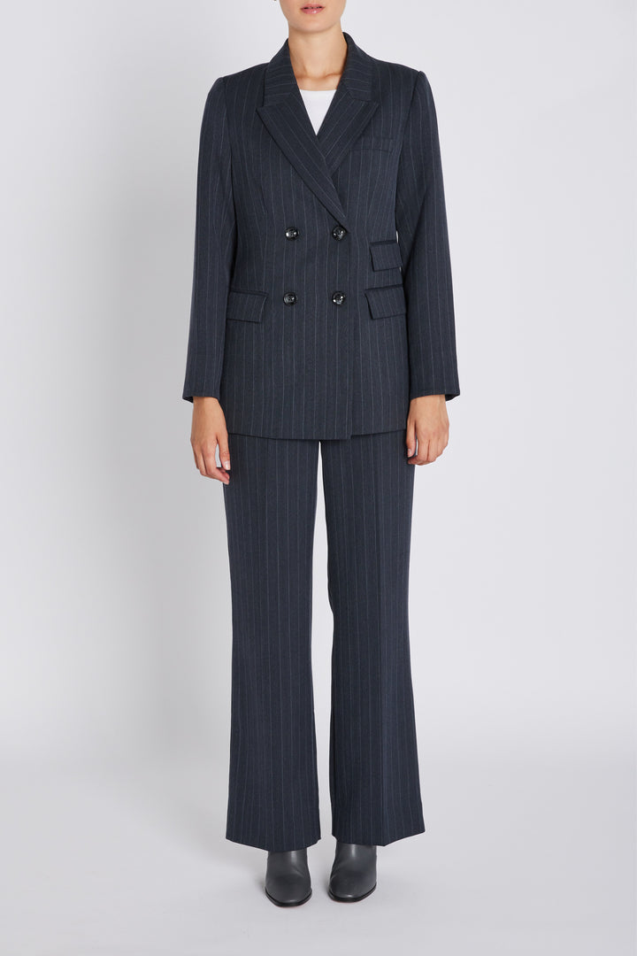 Bruuns Bazaar Women ApricotBBLinda blazer Blazer Herringbone blue pin stripe