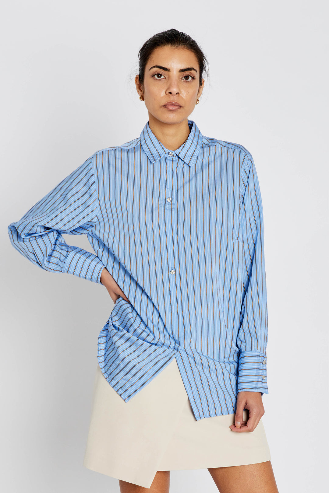 Bruuns Bazaar Women ArengaBBYina shirt Shirts Sky Blue stripe