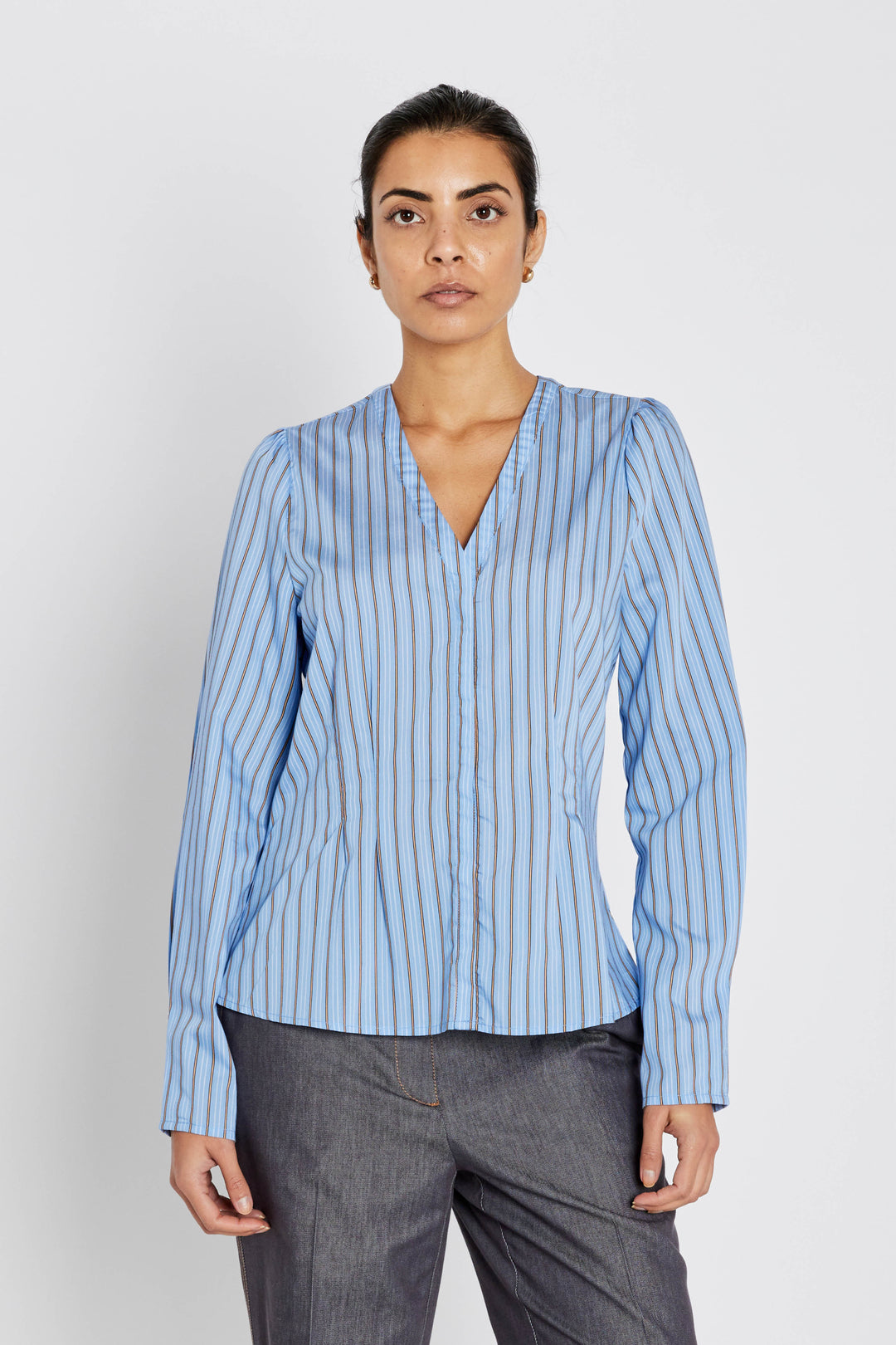 Bruuns Bazaar Women ArengaBBZea shirt Shirts Sky Blue stripe
