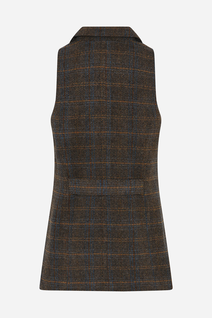 Bruuns Bazaar Women AroniaBBLiann waistcoat Vest Brown Check