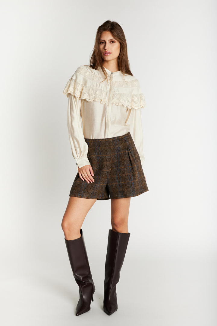Bruuns Bazaar Women AroniaBBNadino shorts Shorts Brown Check