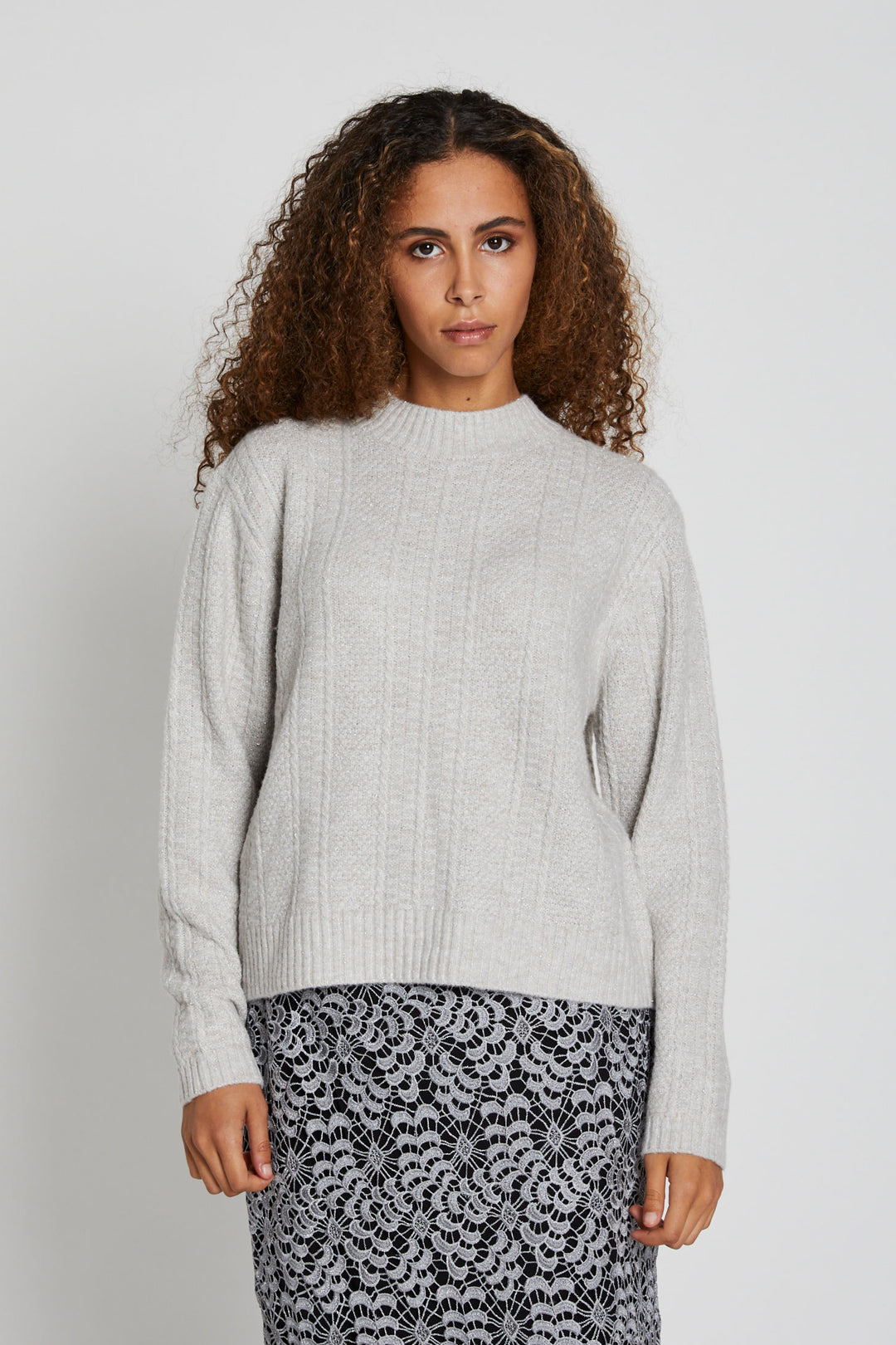 Bruuns Bazaar Women AzalaBBHaliata knit Knit Light grey melange