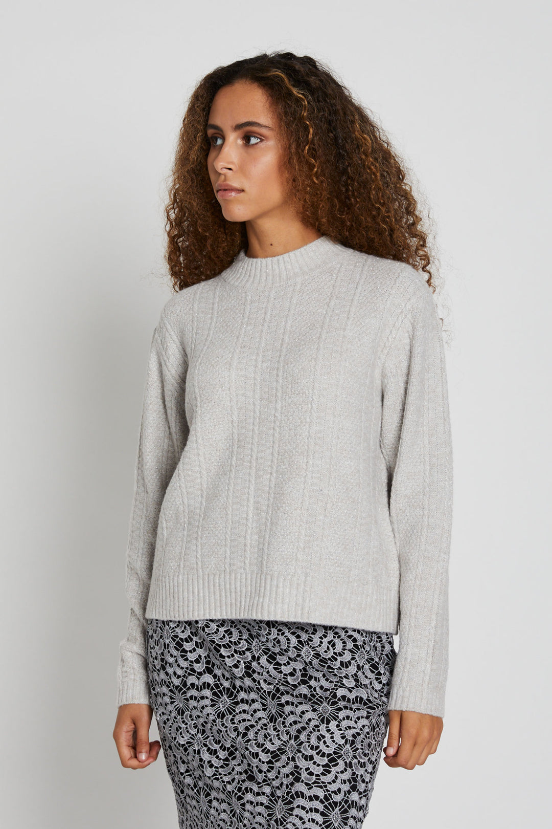 Bruuns Bazaar Women AzalaBBHaliata knit Knit Light grey melange