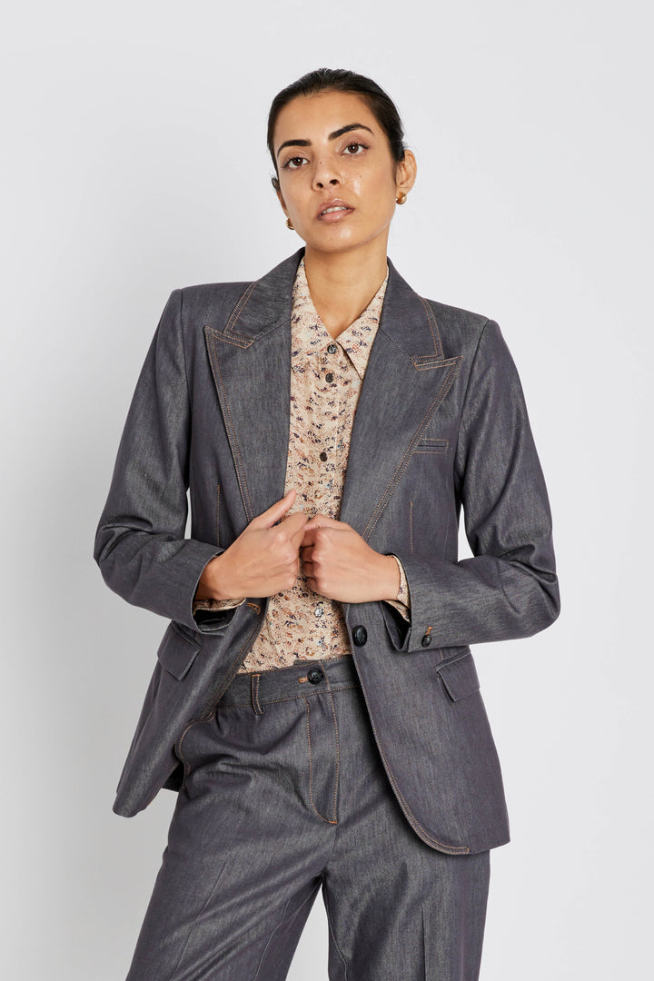 Bruuns Bazaar Women BellisBBTiff Blazer Blazer Blue Denim