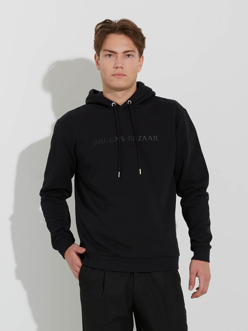 Bruuns Bazaar Men BertilBB hoodie Sweatshirt Black