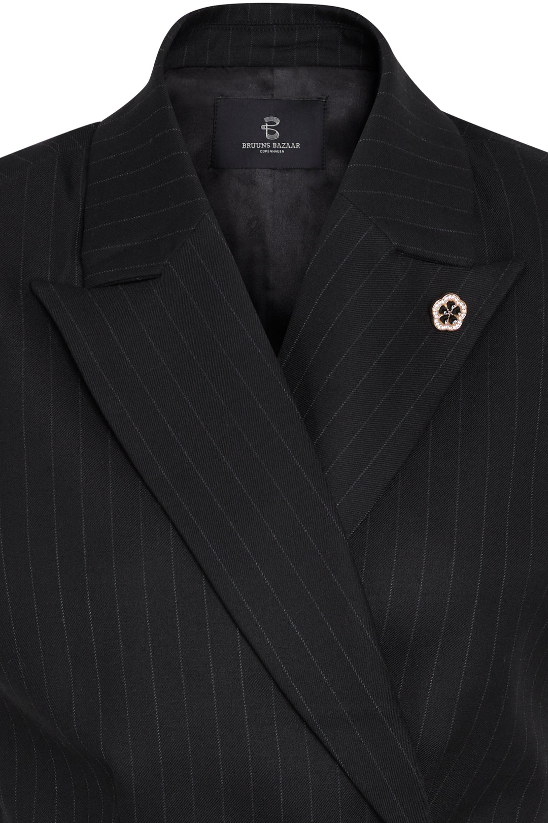 Bruuns Bazaar Women BillBBBerin waistcoat Blazer Black pinstripe