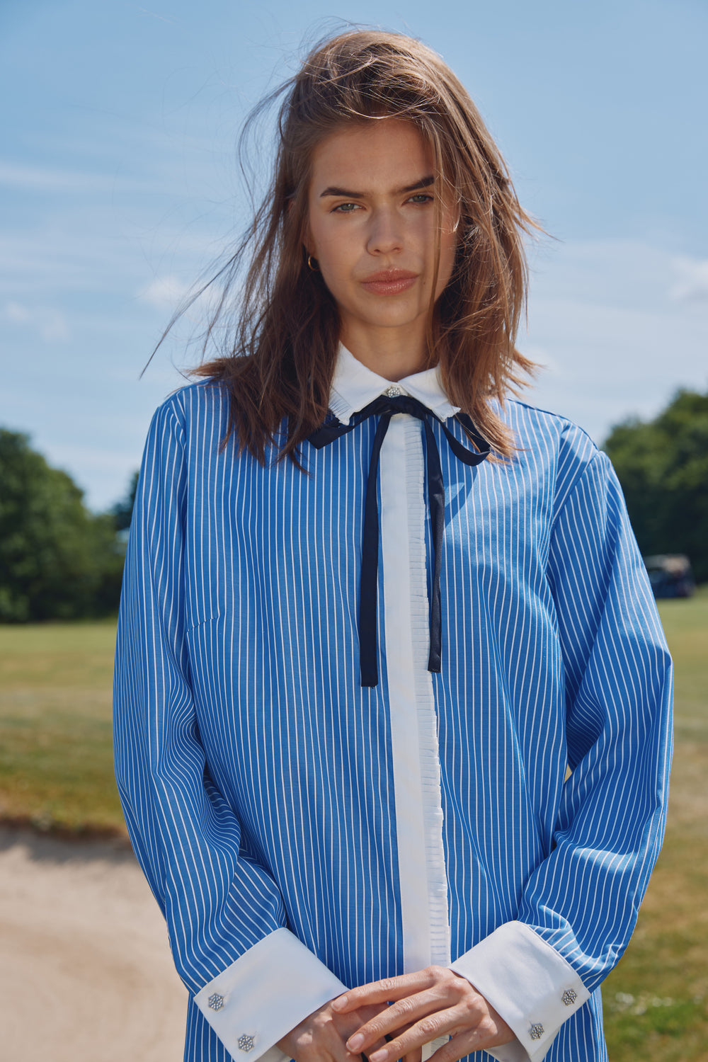 Bruuns Bazaar Women BorassusBBZiana shirt Shirts Dark blue Stripe