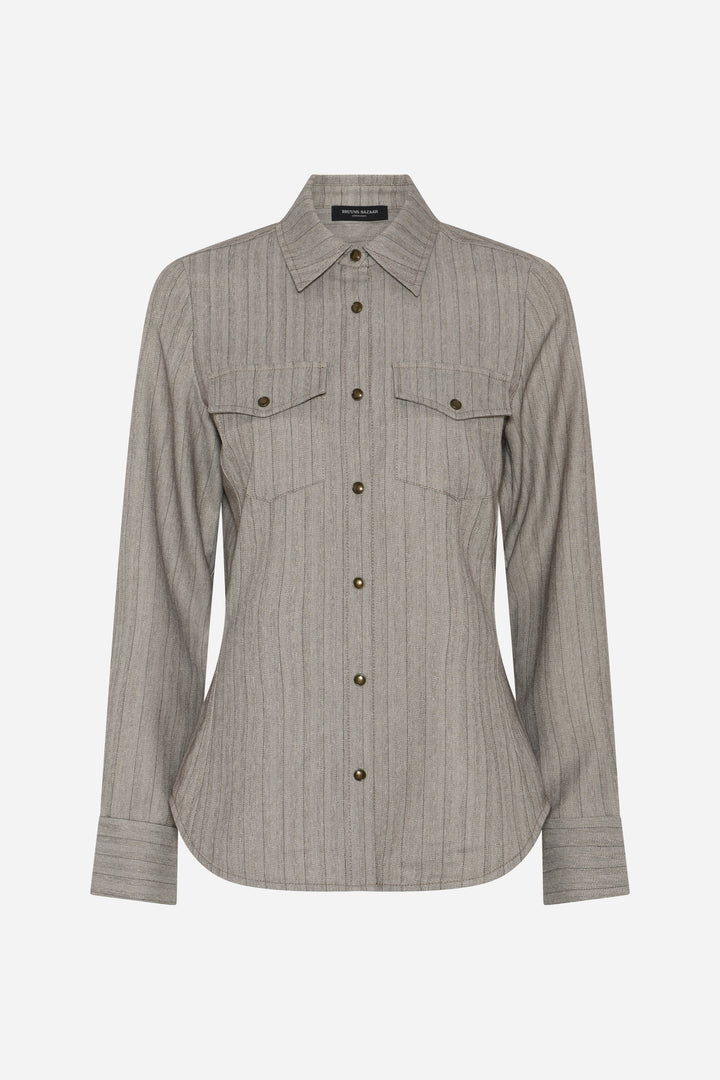 Bruuns Bazaar Women BoxelderBBFuju shirt Shirts Pinstripe w sequins