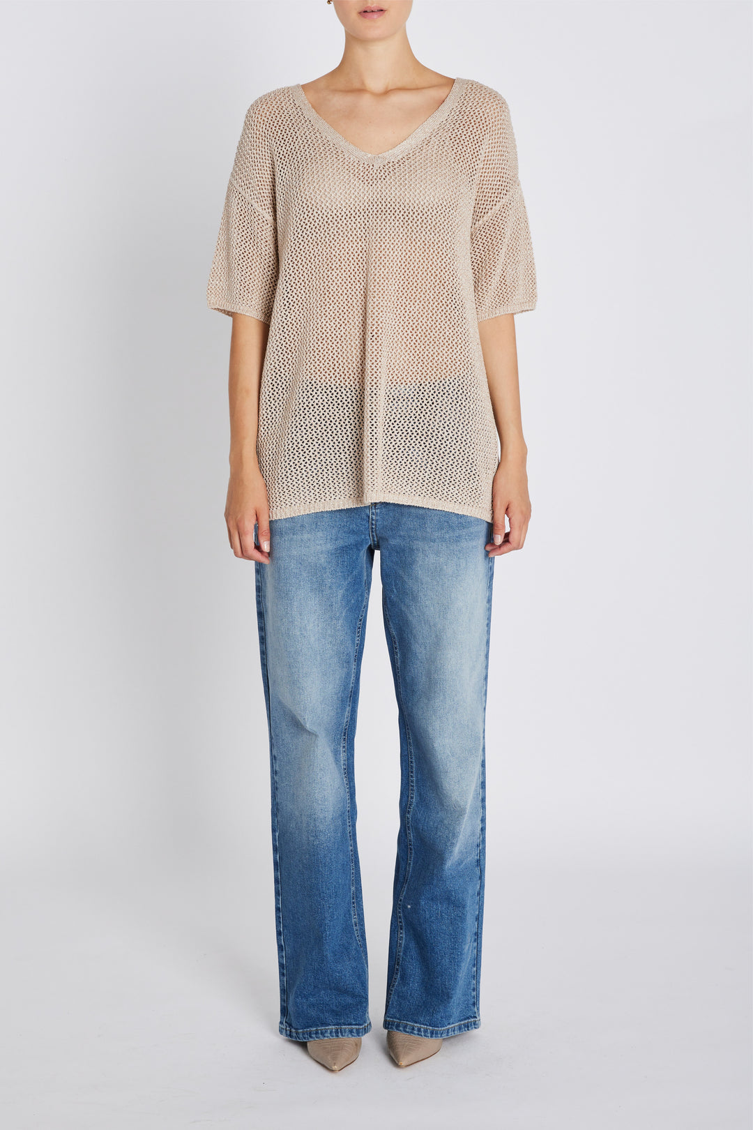 Bruuns Bazaar Women BoxwoodBBTasja knit Knit Beige w lurex