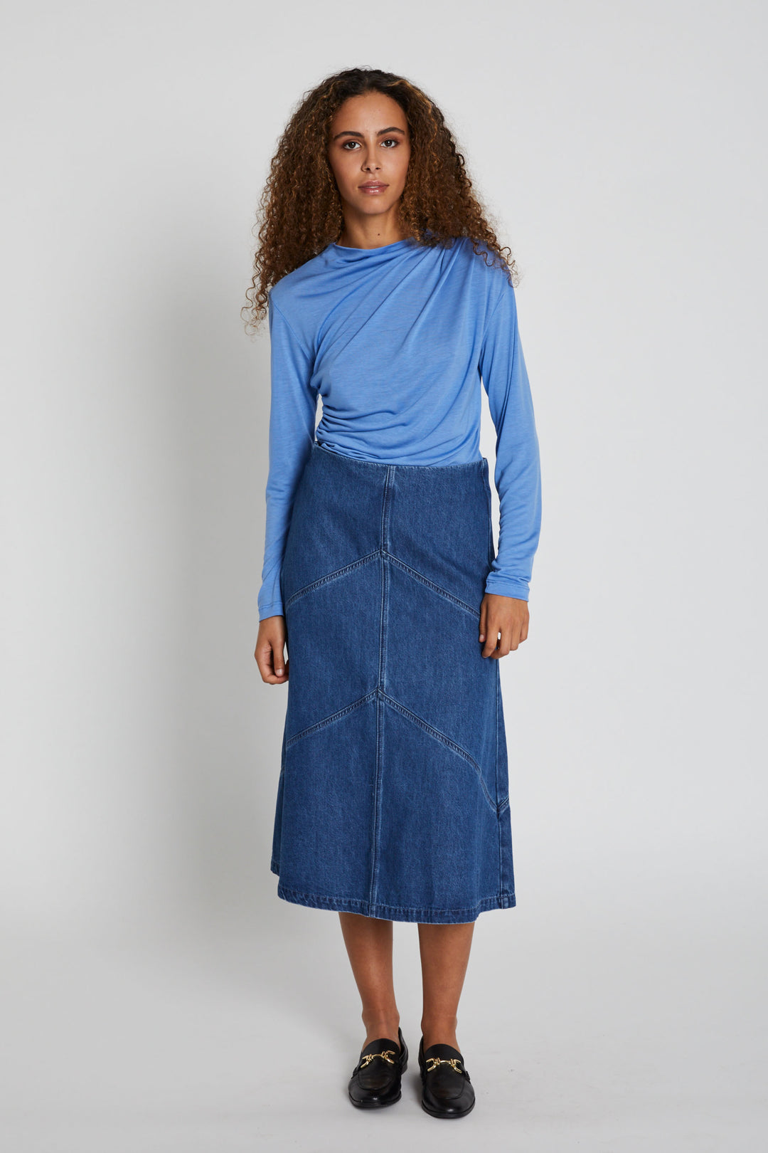 Bruuns Bazaar Women CanaBBEleen skirt Skirt Dark Blue denim