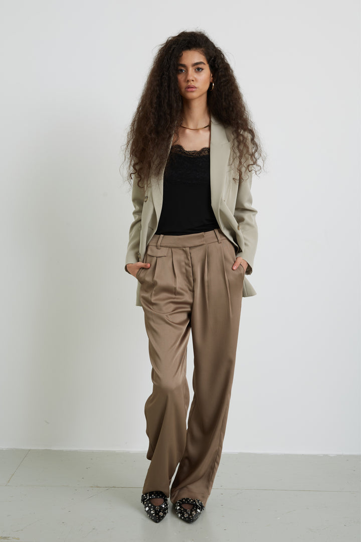 Bruuns Bazaar Women CedarsBBCella pants Pants Roasted Grey Khaki