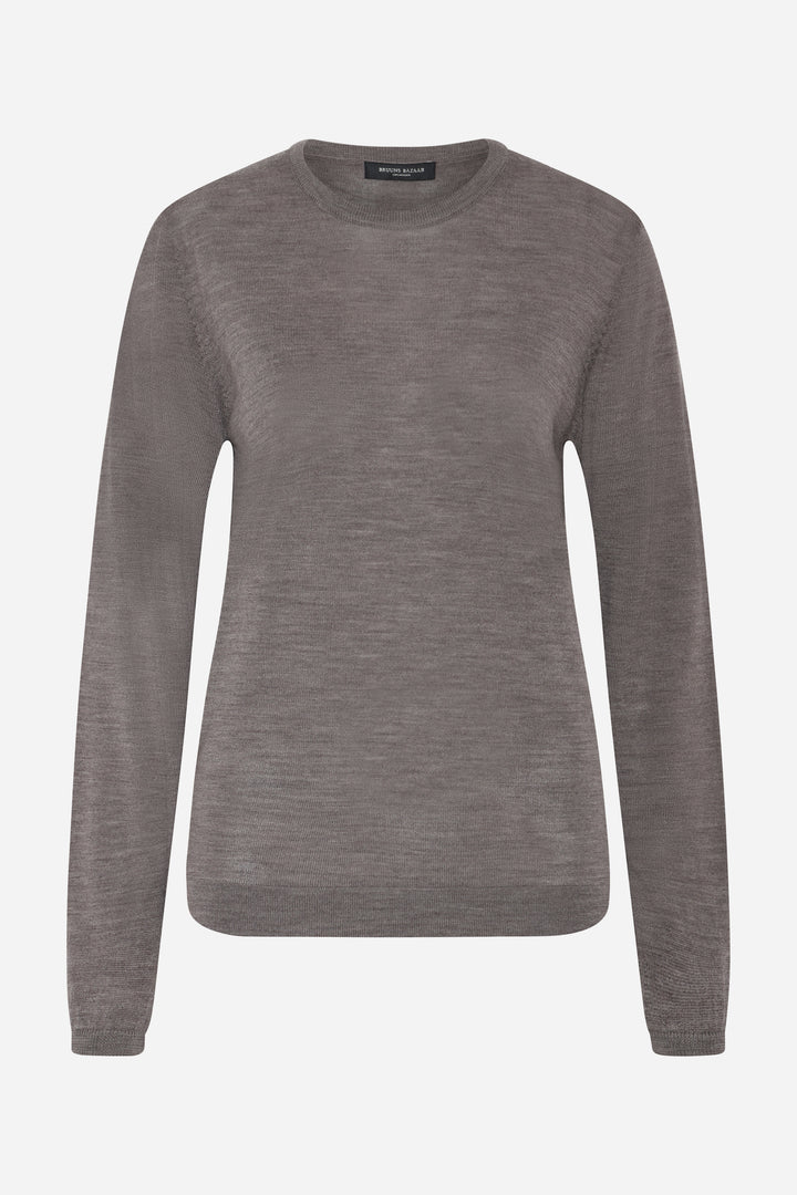 Bruuns Bazaar Women CharleneBBRound Neck knit Knit Concrete melange