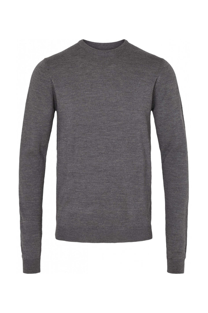 Bruuns Bazaar Men CharlesBB Crew Neck Knit Mid grey mel