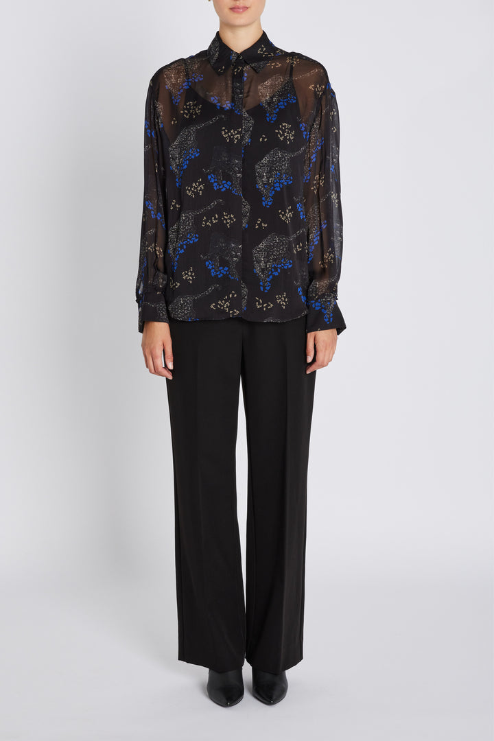 Bruuns Bazaar Women ChionoBBAgata shirt Shirts Black Blue leopard print