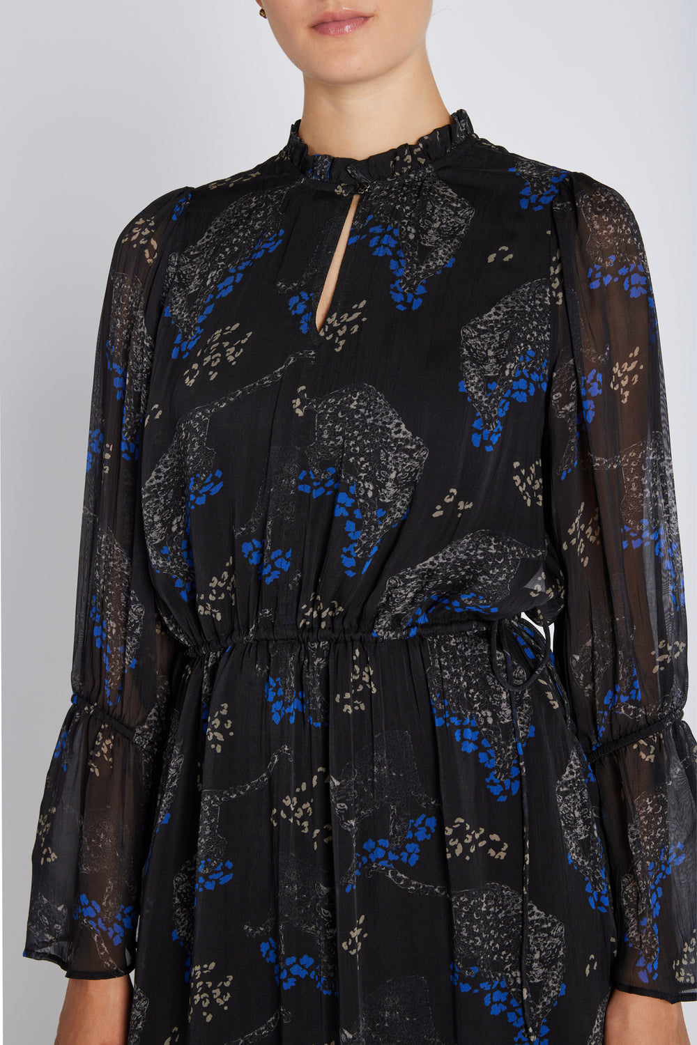 Bruuns Bazaar Women ChionoBBLissa dress Dress Black Blue leopard print