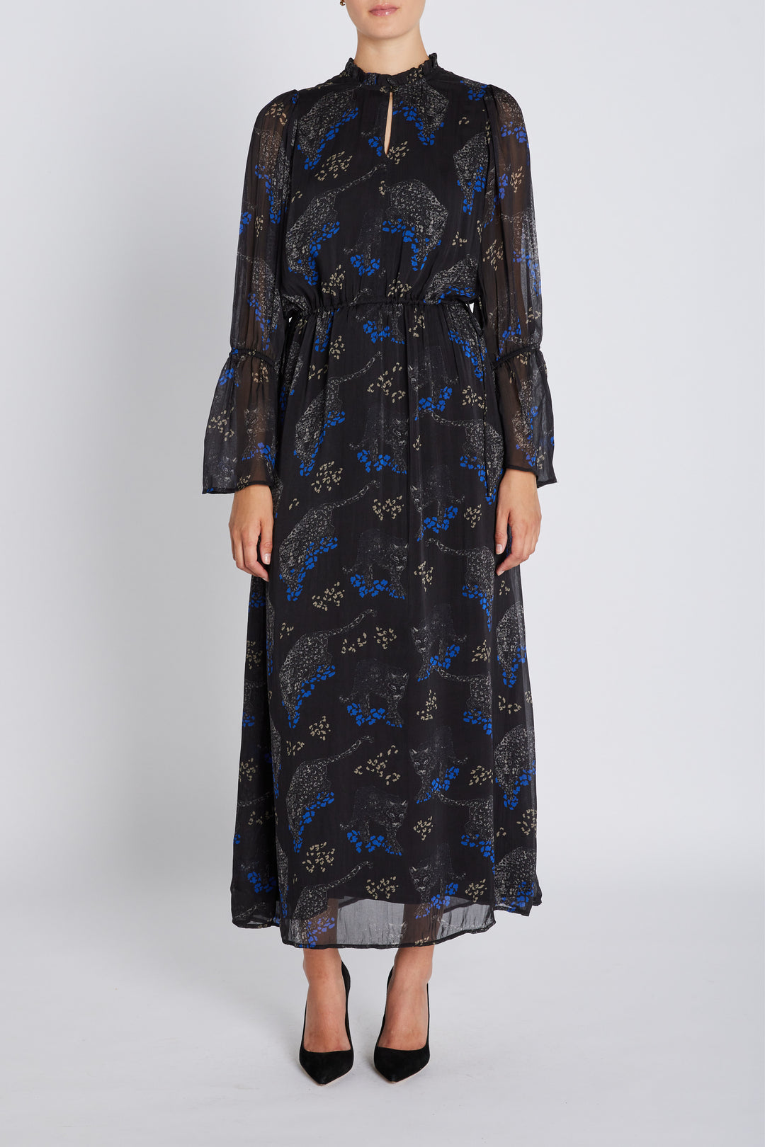 Bruuns Bazaar Women ChionoBBLissa dress Dress Black Blue leopard print