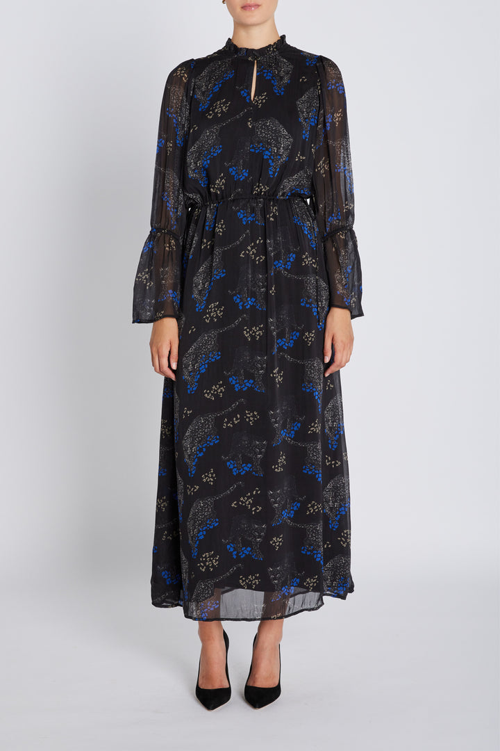 Bruuns Bazaar Women ChionoBBLissa dress Dress Black Blue leopard print