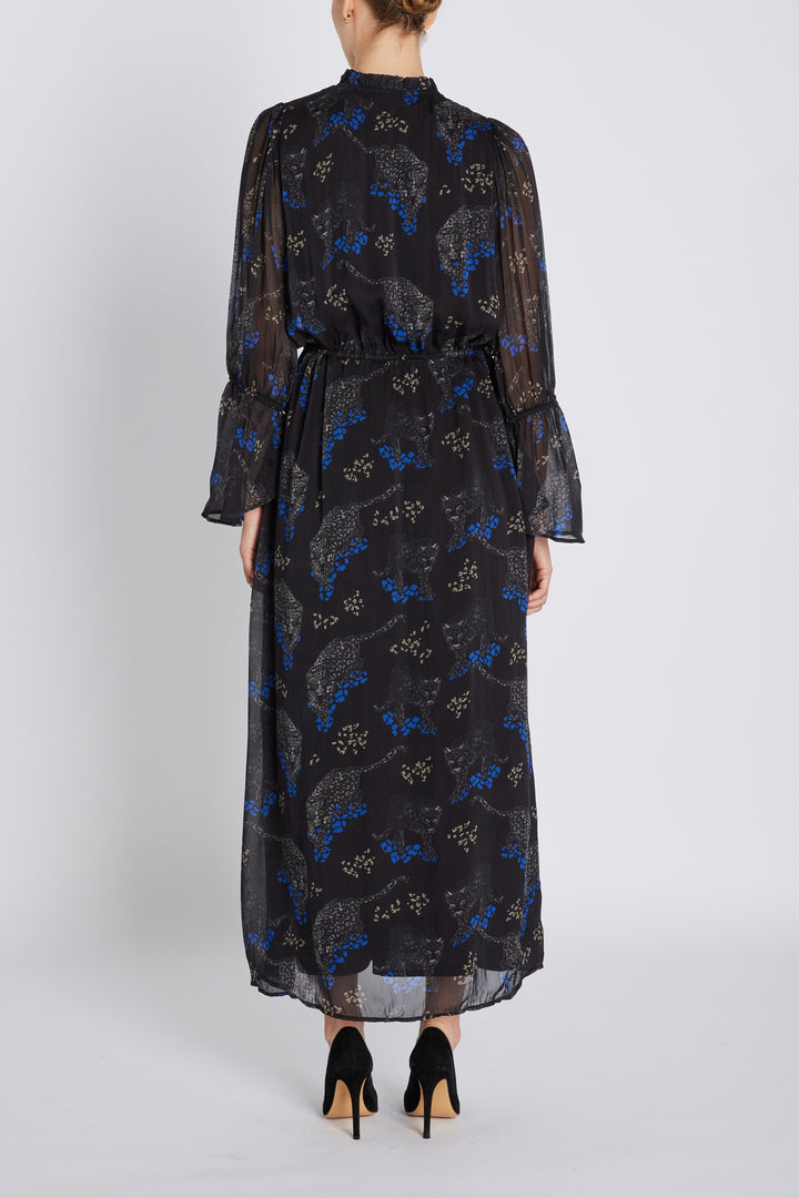 Bruuns Bazaar Women ChionoBBLissa dress Dress Black Blue leopard print
