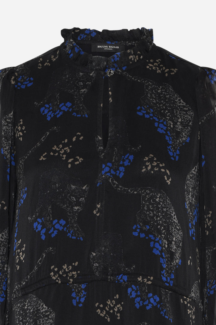 Bruuns Bazaar Women ChionoBBLissa dress Dress Black Blue leopard print