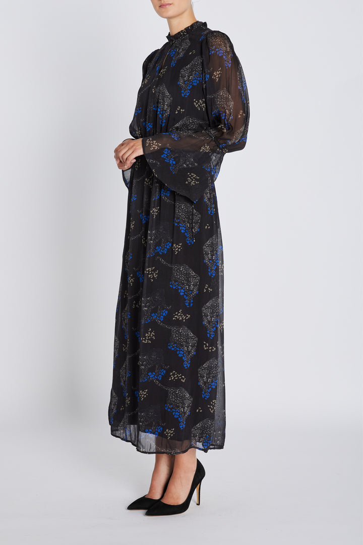 Bruuns Bazaar Women ChionoBBLissa dress Dress Black Blue leopard print