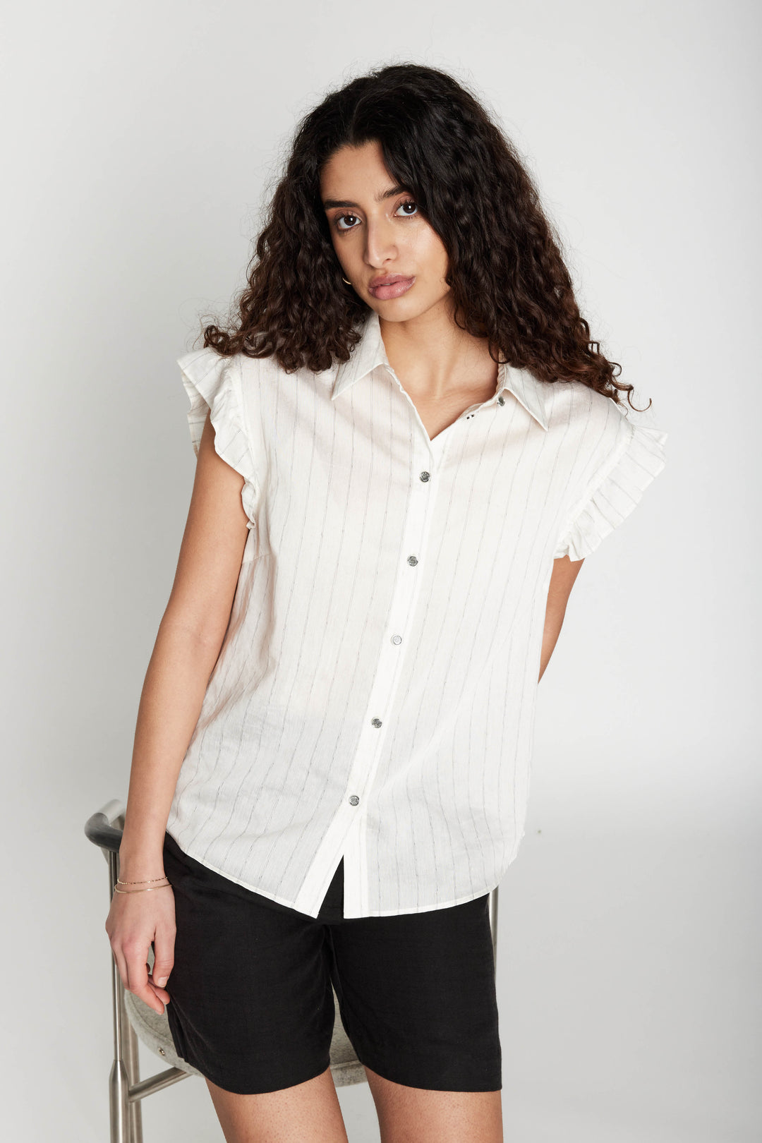 Bruuns Bazaar Women CoccoBBBilla shirt Shirts Snow white with black stripe