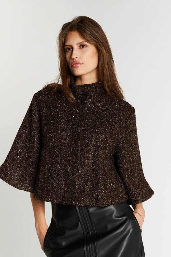 Bruuns Bazaar Women CryosaBBCara cape Blazer Dark Brown