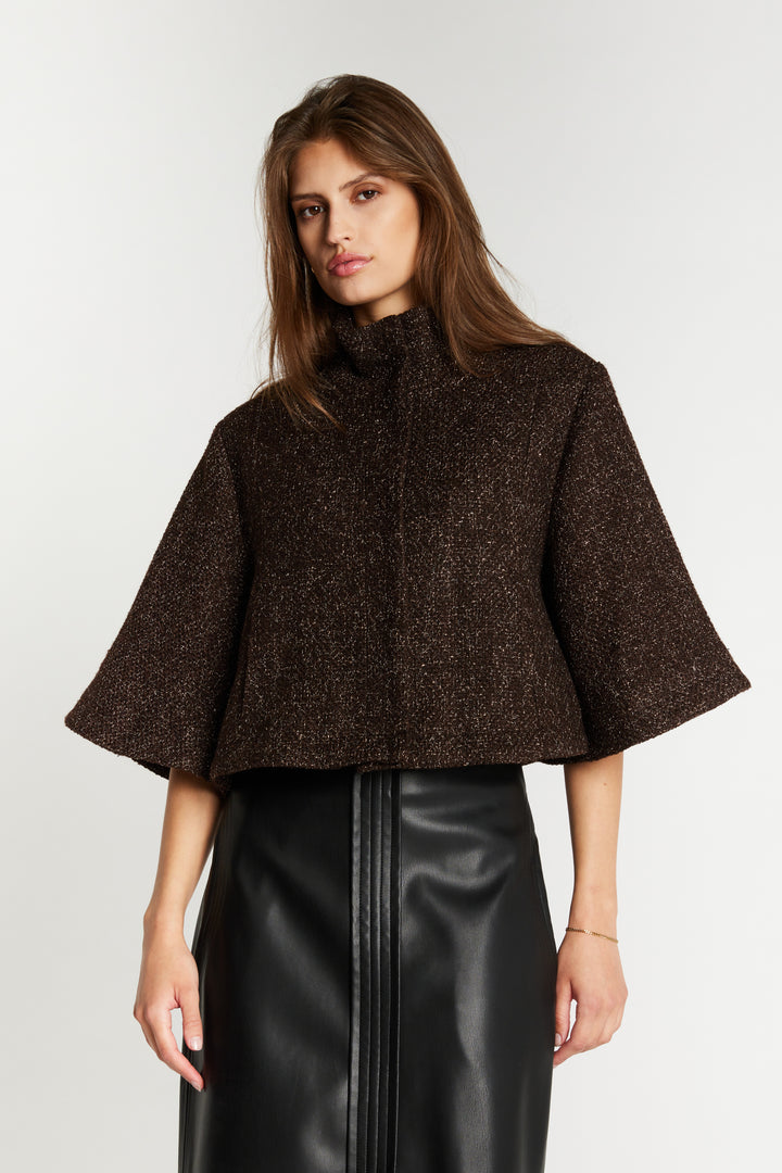 Bruuns Bazaar Women CryosaBBCara cape Blazer Dark Brown