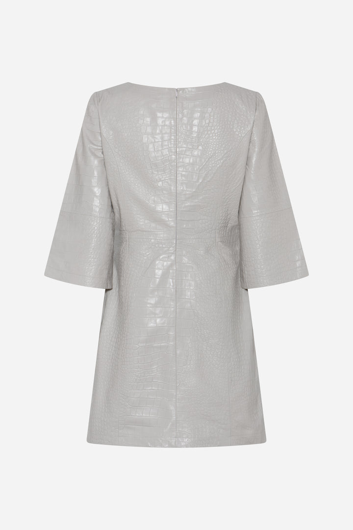 Bruuns Bazaar Women EmbossedBBNutali leather dress Dress Silver Cloud