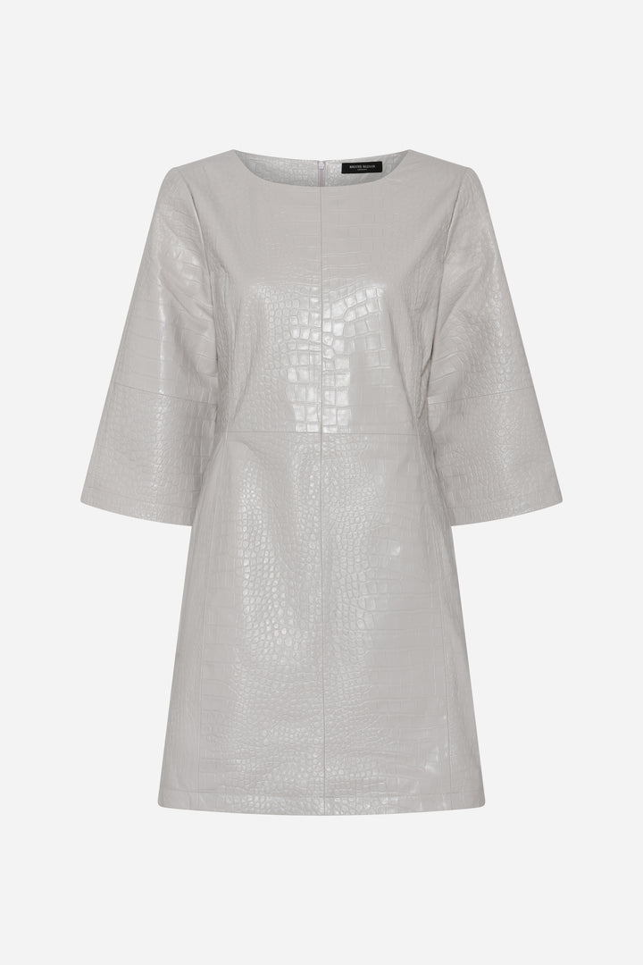 Bruuns Bazaar Women EmbossedBBNutali leather dress Dress Silver Cloud