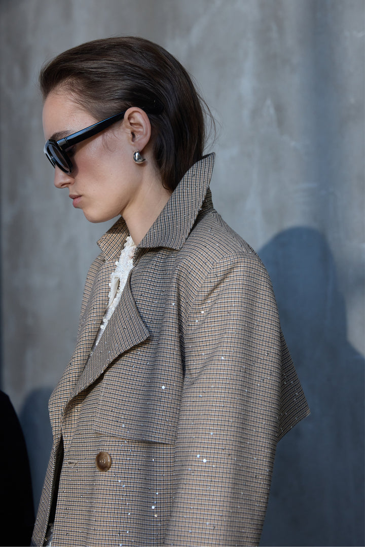 Bruuns Bazaar Women EremosBBWiolas coat Outerwear Light check