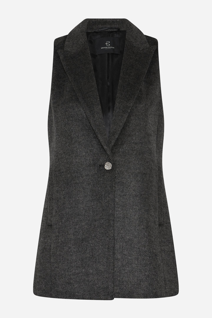 Bruuns Bazaar Women FallopiaBBLianna waistcoat Outerwear Dark Grey Melange
