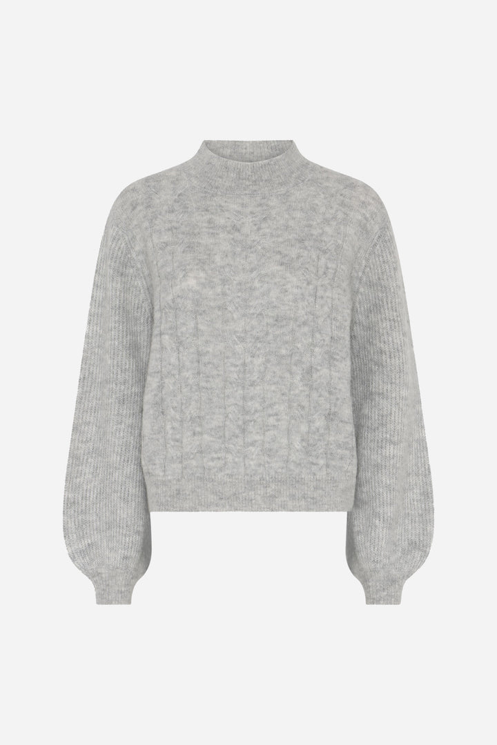 Bruuns Bazaar Women FluffyBBAmandra knit Knit Light grey melange