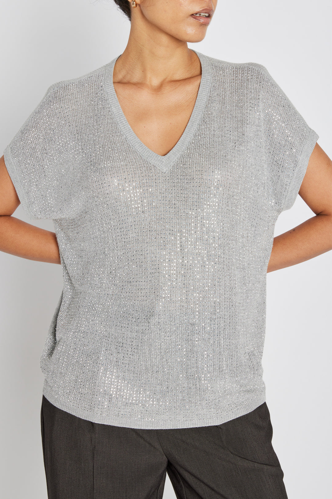 Bruuns Bazaar Women HoweaBBMarlee Glitter knit Knit Silver