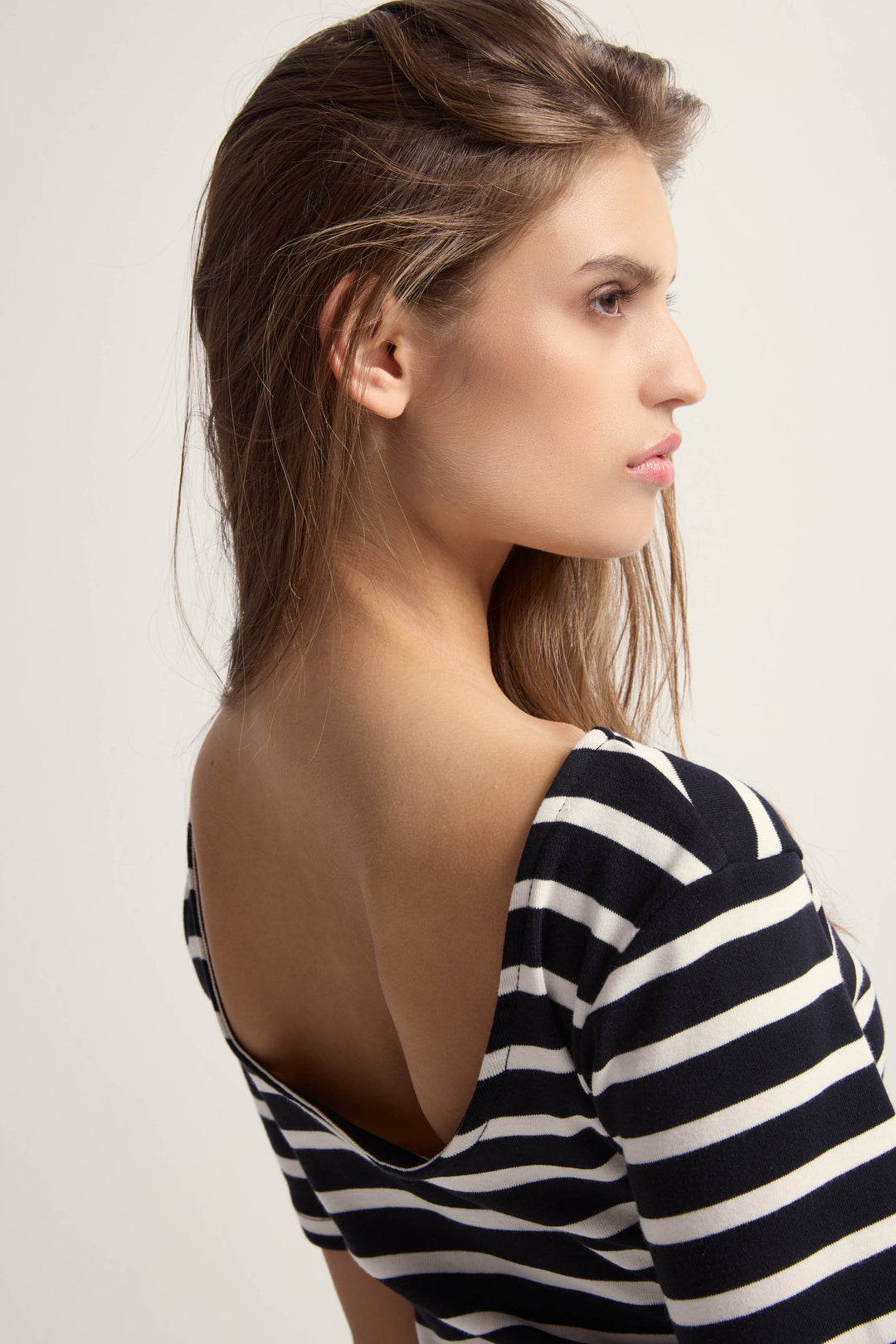 Bruuns Bazaar Women IguanuraBBBoat neck blouse T-shirts Black / Creme stripe