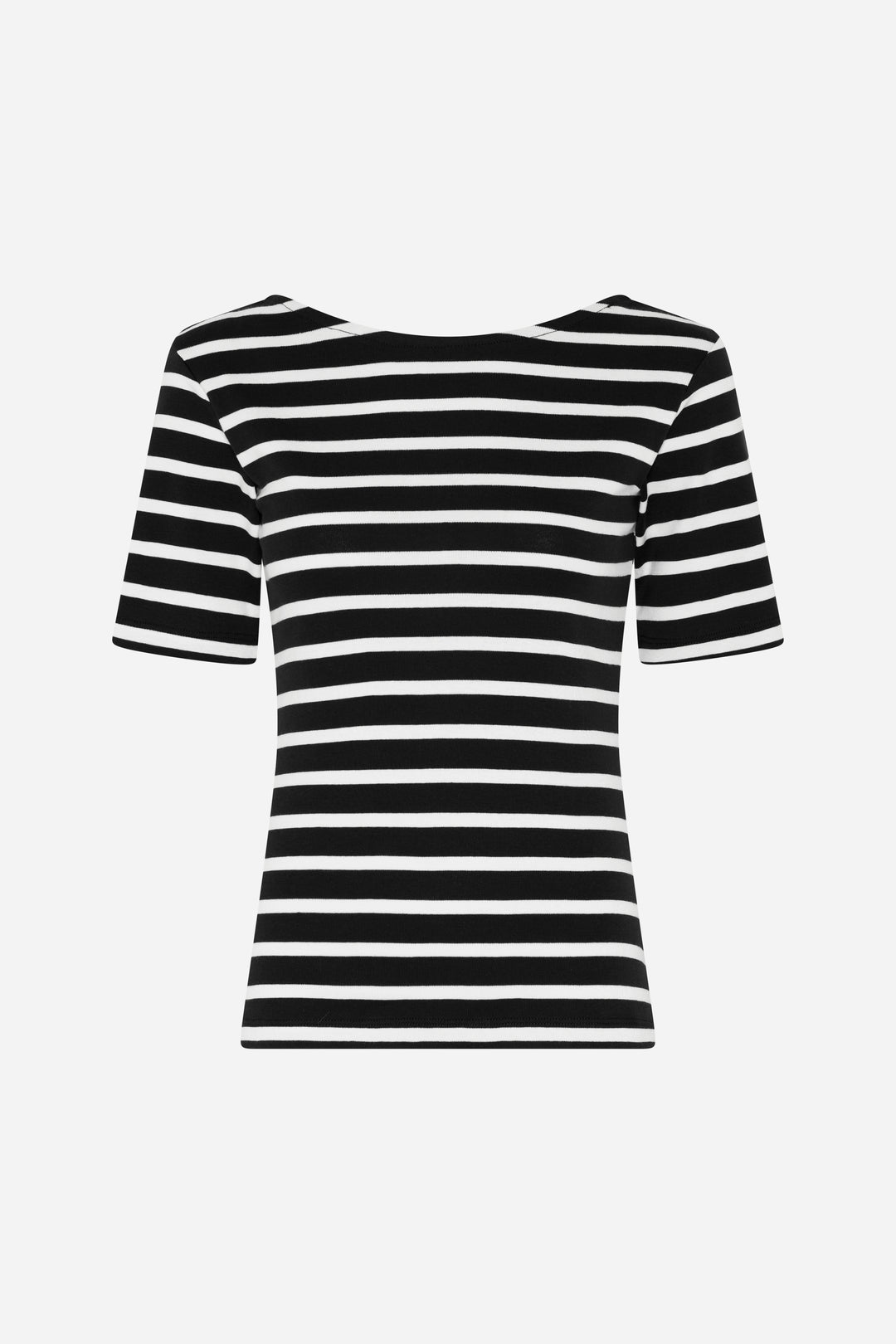 Bruuns Bazaar Women IguanuraBBBoat neck blouse T-shirts Black / Creme stripe